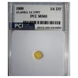 1909 1/4 DWT PCI MS65 Alaska Gold Token
