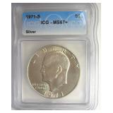1971-S Silver Ike ICG MS67+ LISTS $3150