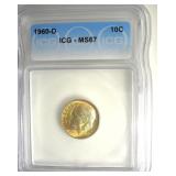 1960-D Dime ICG MS67