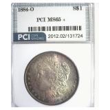 1884-O Morgan PCI MS65+ Iridescent Blue