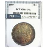 1889 Morgan MS65 PL LISTS $900