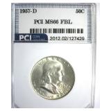 1957-D Franklin MS66 FBL LISTS $200
