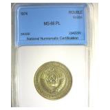 1974 Rouble NNC MS66 PL Russia