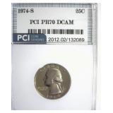1974-S Quarter PR70 DCAM LISTS $800