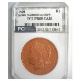 1879 Dollar PCI PR69 CAM Morgan Barber Cu Copy