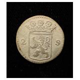 1723 Dutch Republic 2 Stuivers VF+