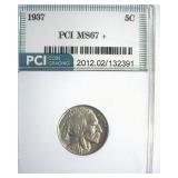 1937 Nickel MS67+ LISTS $850