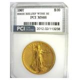 1907 Hr Wire Rim Gold $20 MS66 LISTS $125000
