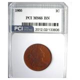 1805 Cent MS65 BN LISTS $55000
