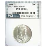 1950-D Franklin MS66+ FBL LISTS $2150