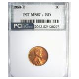 1953-D Cent MS67+ RD LISTS $6750
