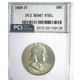 1958-D Franklin MS67 FBL LISTS $1100