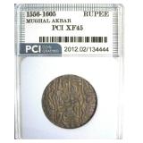1556-1605 Rupee PCI XF45 Mughal Akbar