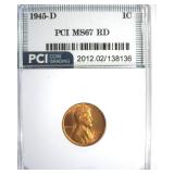 1945-D Cent MS67 RD LISTS $140