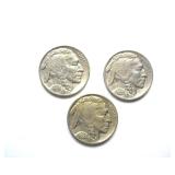 1935 1936 1937 Nickel BU 3 Pc Buffalo Lot