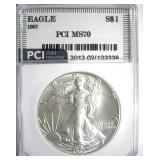 1987 Silver Eagle MS70 LISTS $1000