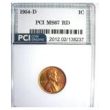 1954-D Cent MS67 RD LISTS $475