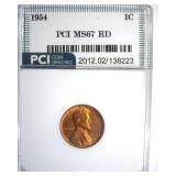 1954 Cent MS67 RD LISTS $10500