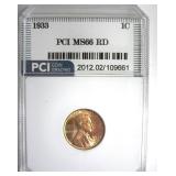 1933 Cent MS66 RD LISTS $375
