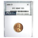 1958-D Cent MS67 RD LISTS $275
