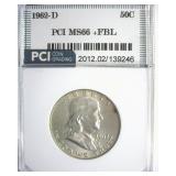 1962-D Franklin MS66+ FBL LISTS $8500