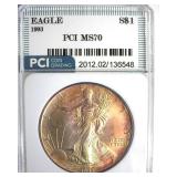 1993 Silver Eagle MS70 LISTS $3400