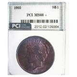 1925 Peace MS66+ LISTS $1000