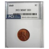1949 Cent MS67 RD LISTS $2350