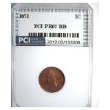 1871 Cent PR67 RB LISTS $4250 IN 66