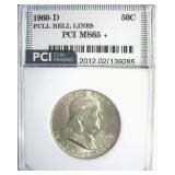 1960-D Franklin MS65+ FBL LISTS $450