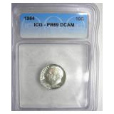 1964 Dime ICG PR69 DCAM