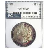 1889 Morgan MS67 LISTS $15000