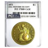 1871 Dollar PCI PR69 CAM Ind Princess Brass Copy
