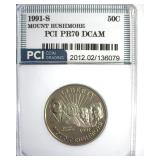 1991-S 50c Mt Rushmore PCI PR70 DCAM