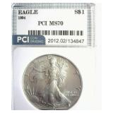 1994 Silver Eagle MS70 LISTS $9000