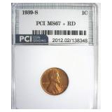 1939-S Cent MS67+ RD LISTS $500