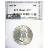 1953-D Franklin MS66+ FBL LISTS $1050