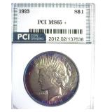 1923 Peace PCI MS65+ Colorful Rim