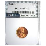 1950-D Cent MS67 RD LISTS $900