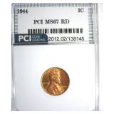 1944 Cent MS67 RD LISTS $200