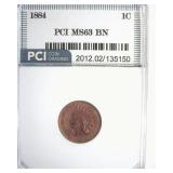 1884 Cent MS63 BN LISTS $210