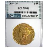 1877-CC Gold $20 MS61 LISTS $54000