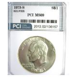 1973-S Silver Ike MS69 LISTS $11000