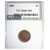 1891 Cent MS64 RB LISTS $325