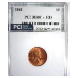 1942 Cent MS67+ RD LISTS $900