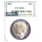1922 Peace MS66+ LISTS $2500