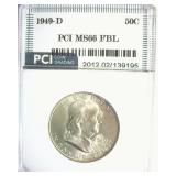 1949-D Franklin MS66 FBL LISTS $1000