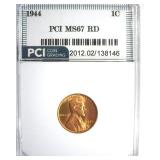 1944 Cent MS67 RD LISTS $200