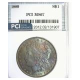 1889 Morgan MS67 LISTS $15000