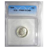 1964 Dime ICG PR69 DCAM